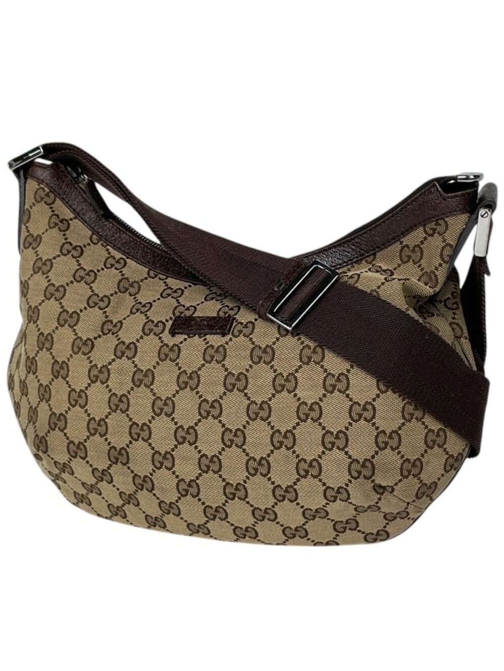 Gucci Shoulder Bag GG Pattern Canvas Beige Brown